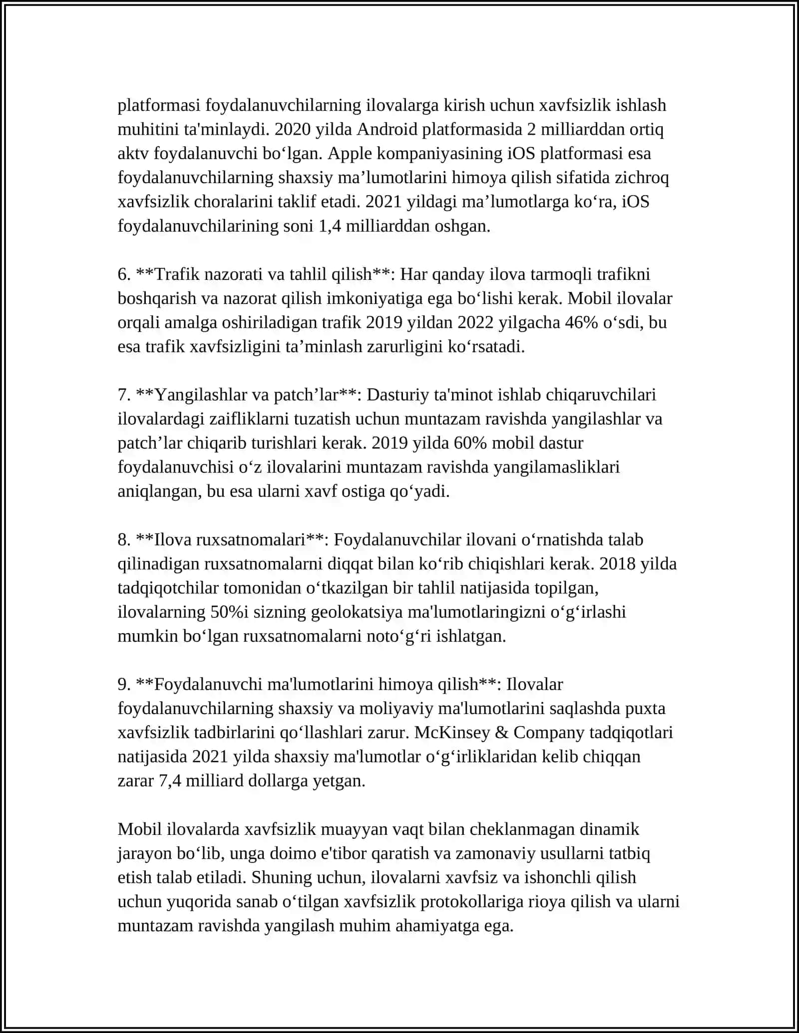 MOBIL ILOVALARDA XAVFSIZLIK VA AXBOROT HIMOYASI 4