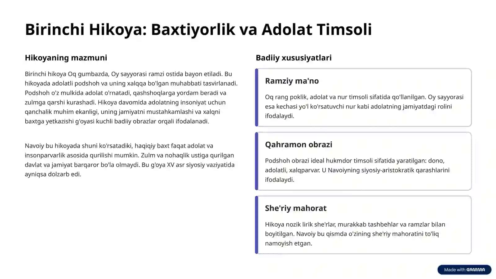 "Sab'ai Sayyor" Dostonidagi Hikoyatlar Tahlili 4