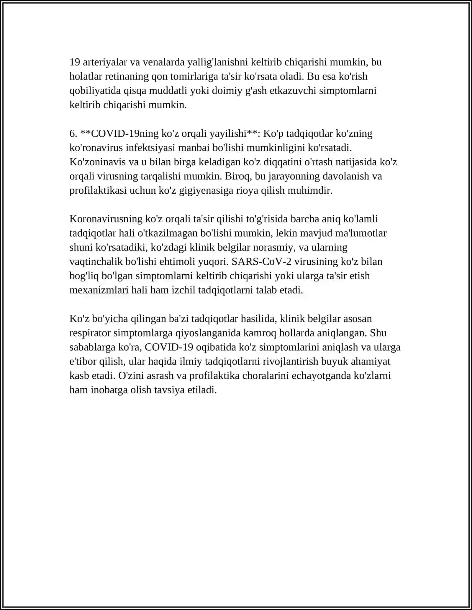 KOVIDDA KO'ZDAGI O'ZGARISHLAR 4