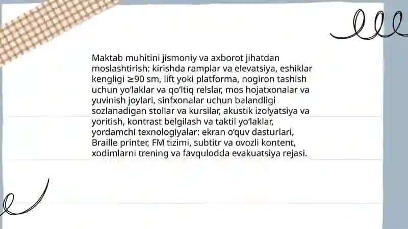 Imkoniyati cheklangan bolalarni inklyuziv ta'lim orqali o'qitish va tarbiyalashni tashkil etish 4