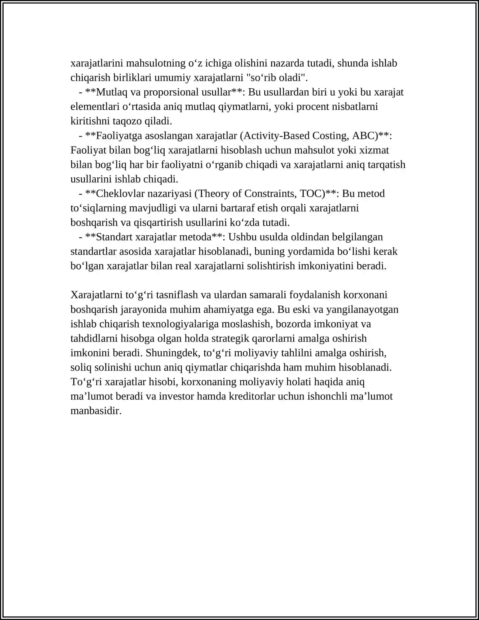 Xarajatlar hisobi va auditi 4