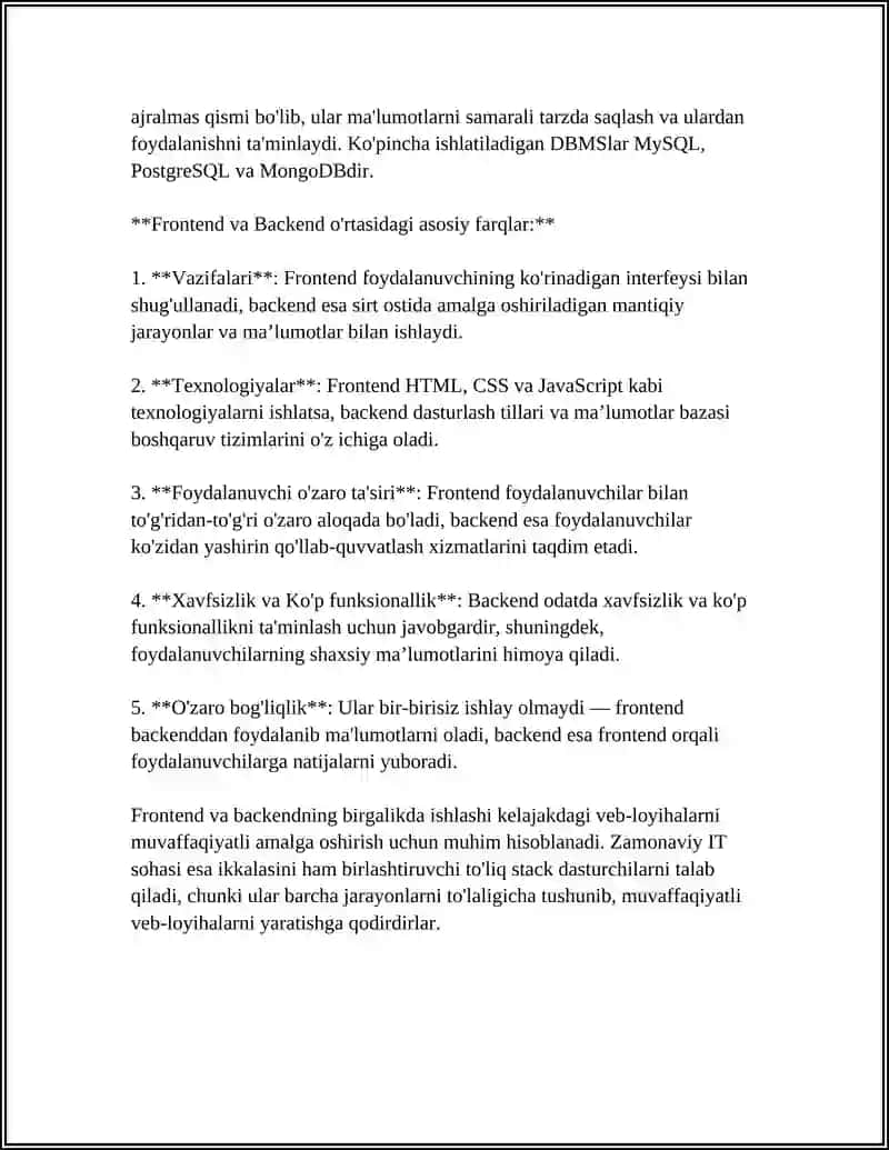 FRONTEND VA BACKEND 4