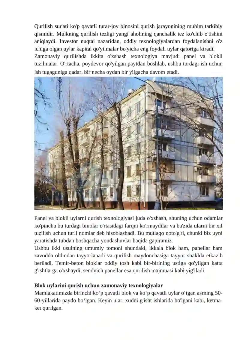 Blokirovkali Turar-joy Binolari Haqida 4