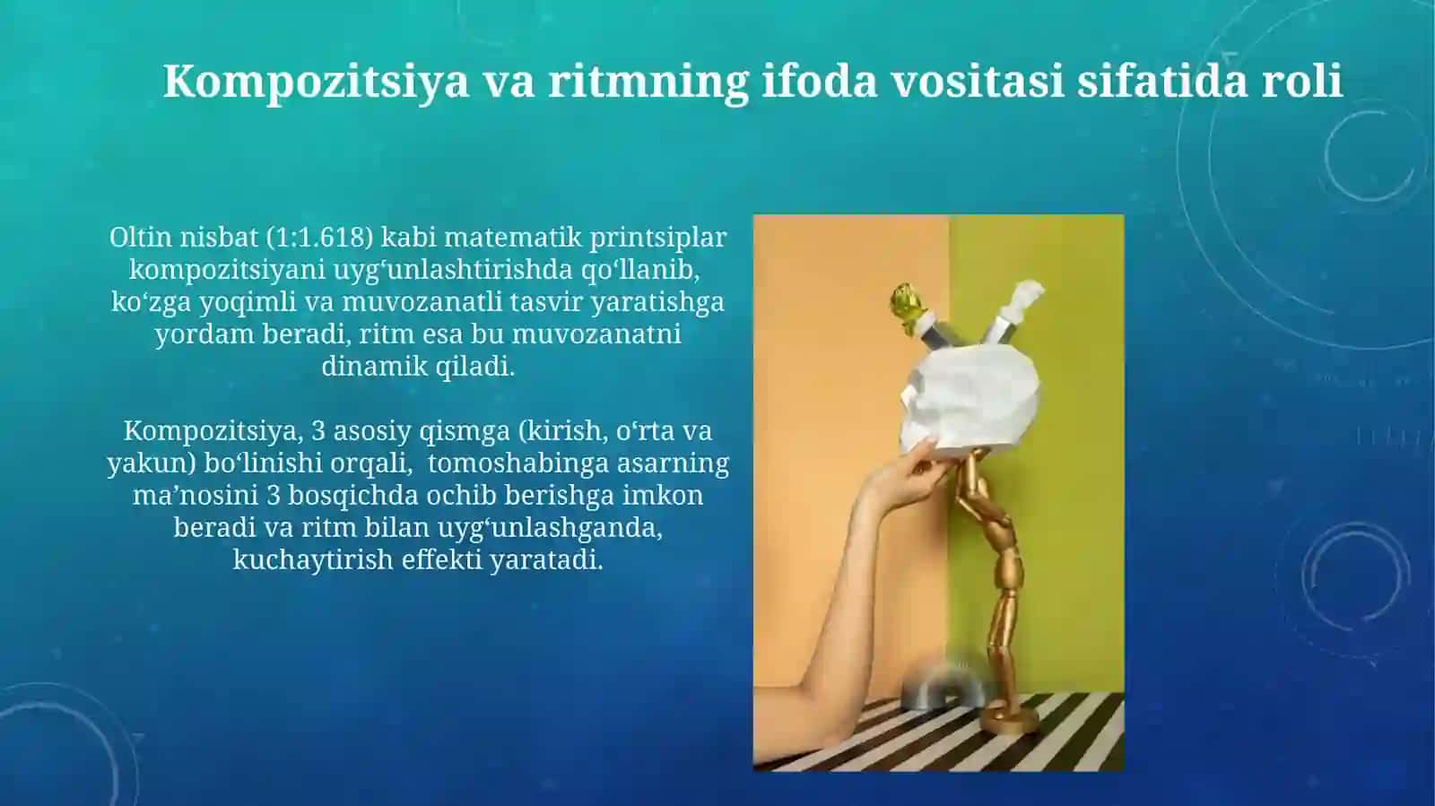 Badiiy tasvir va uni yuzaga kelishida tasviriy vositalarning oʻrni 4