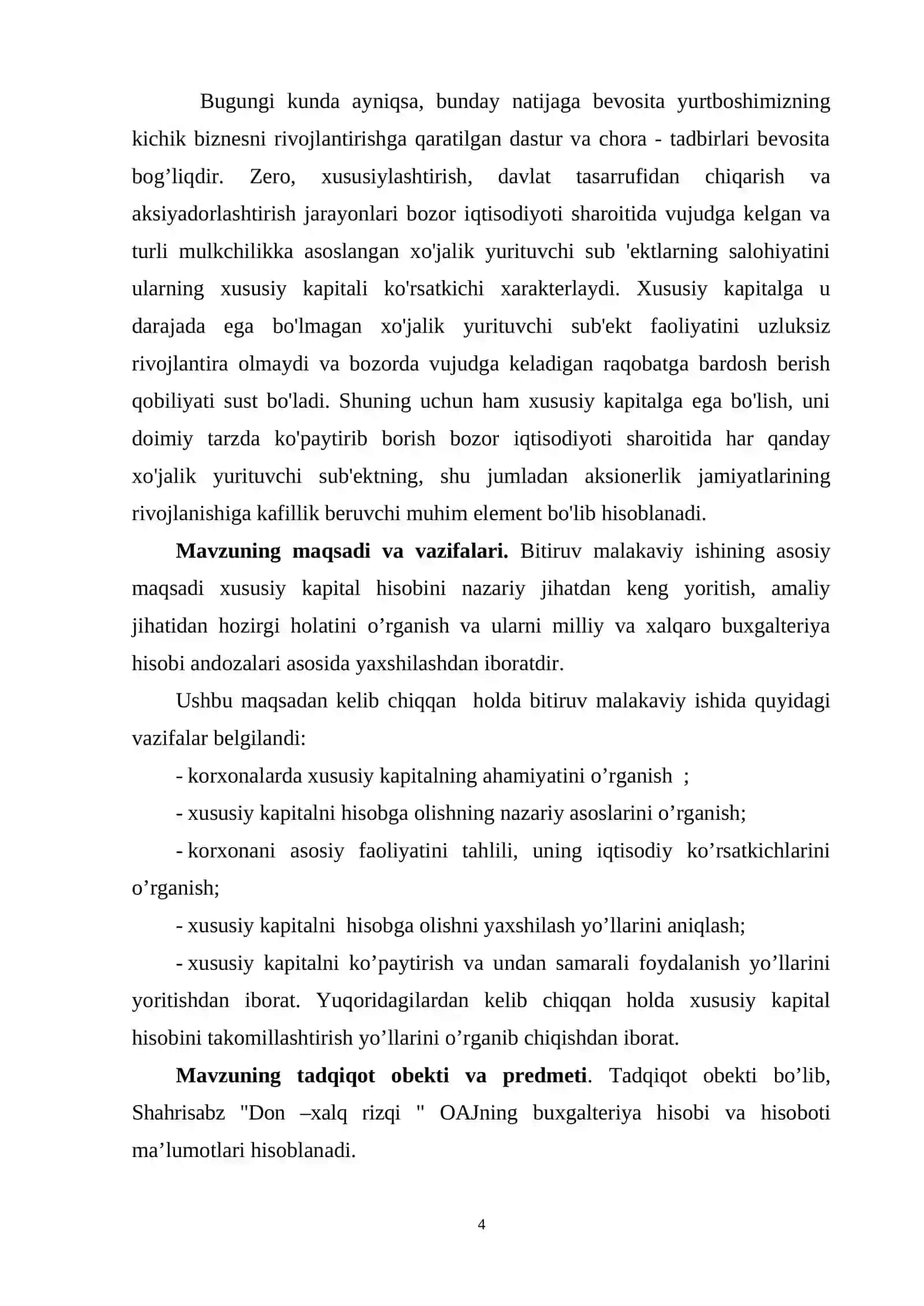 Ustav kapitali hisobi 4