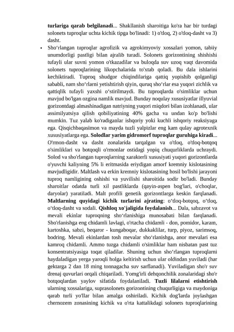 Tuproqning sho’rlanganlik darajasini aniqlash 4