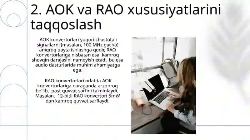 Analog-raqamli o'tkazgichlar (AOK) 4