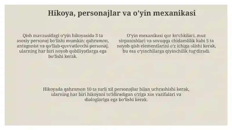 Qish mavzusida oʻyin yaratish metodikasi 4