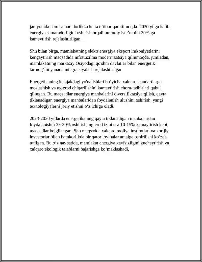 O'ZBEKISTON RESPUBLIKASIDA ENERGETIKA ISTIQBOLLARI 4