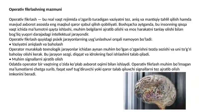 Operativ fikrlash psixologiyasi 4