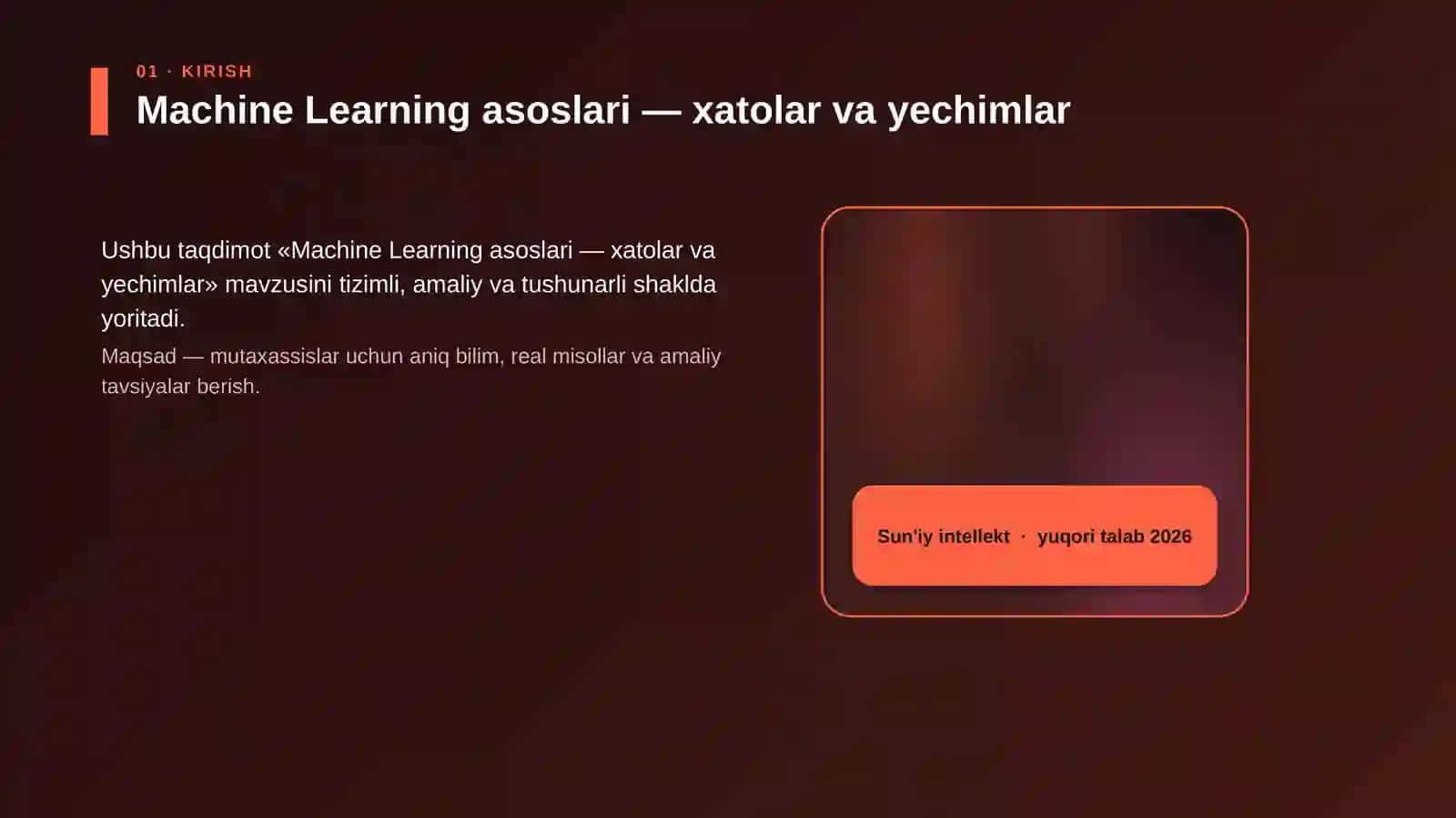 Machine Learning asoslari — xatolar va yechimlar 4