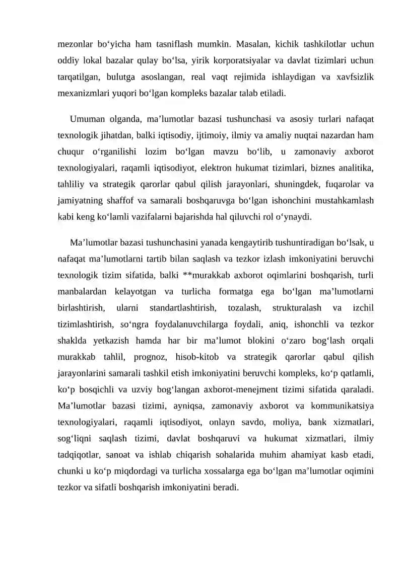 Ma’lumotlar bazasini qurish asoslari 4