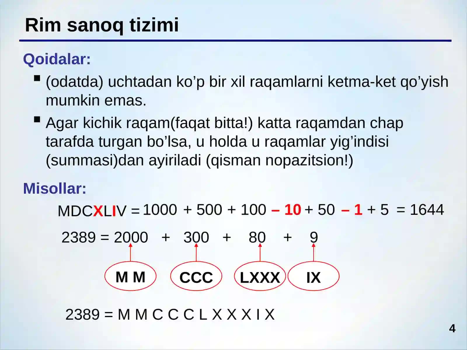 Sanoq sistemalari 4