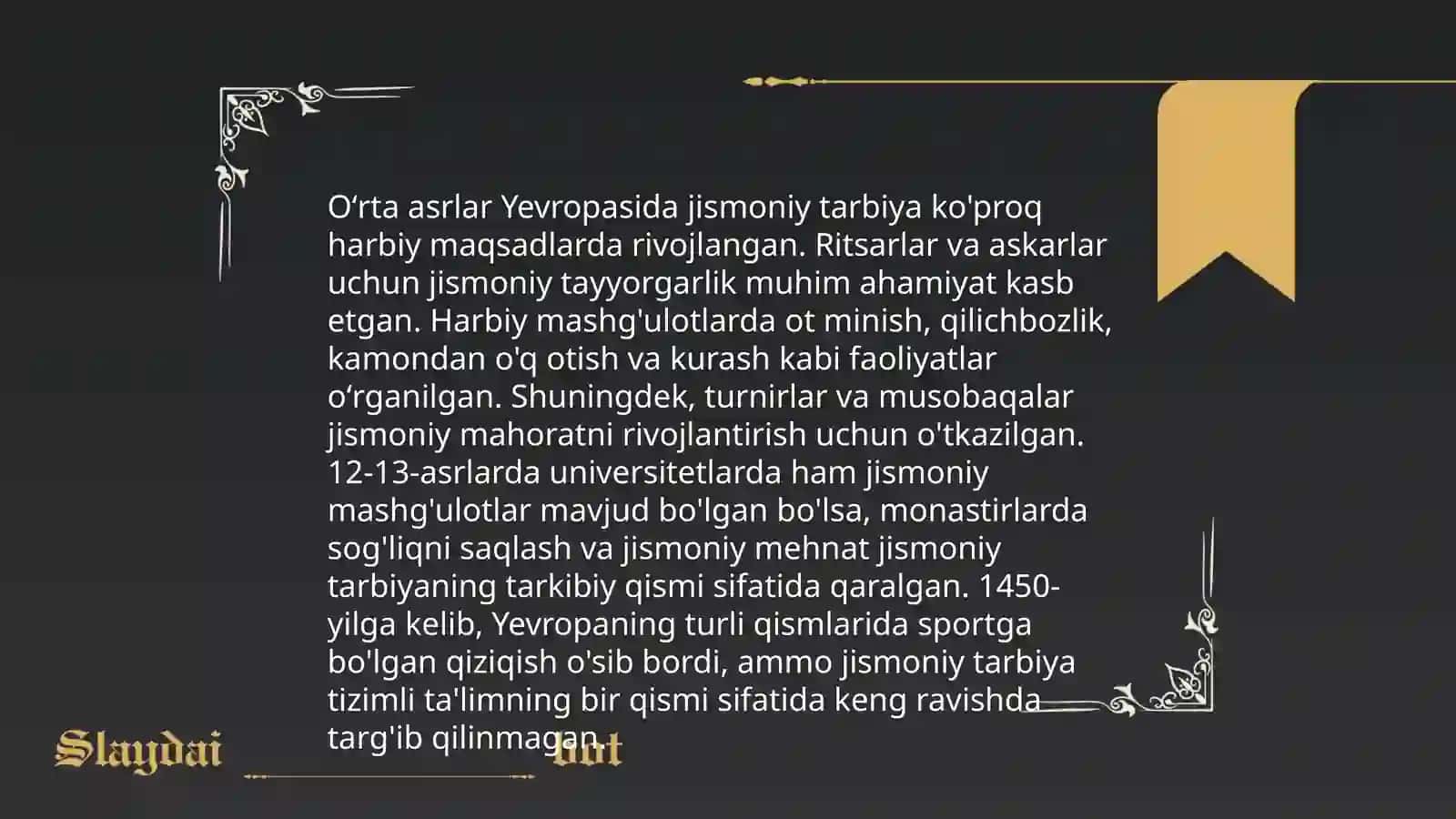 Jismoniy madaniyat tarixi 4