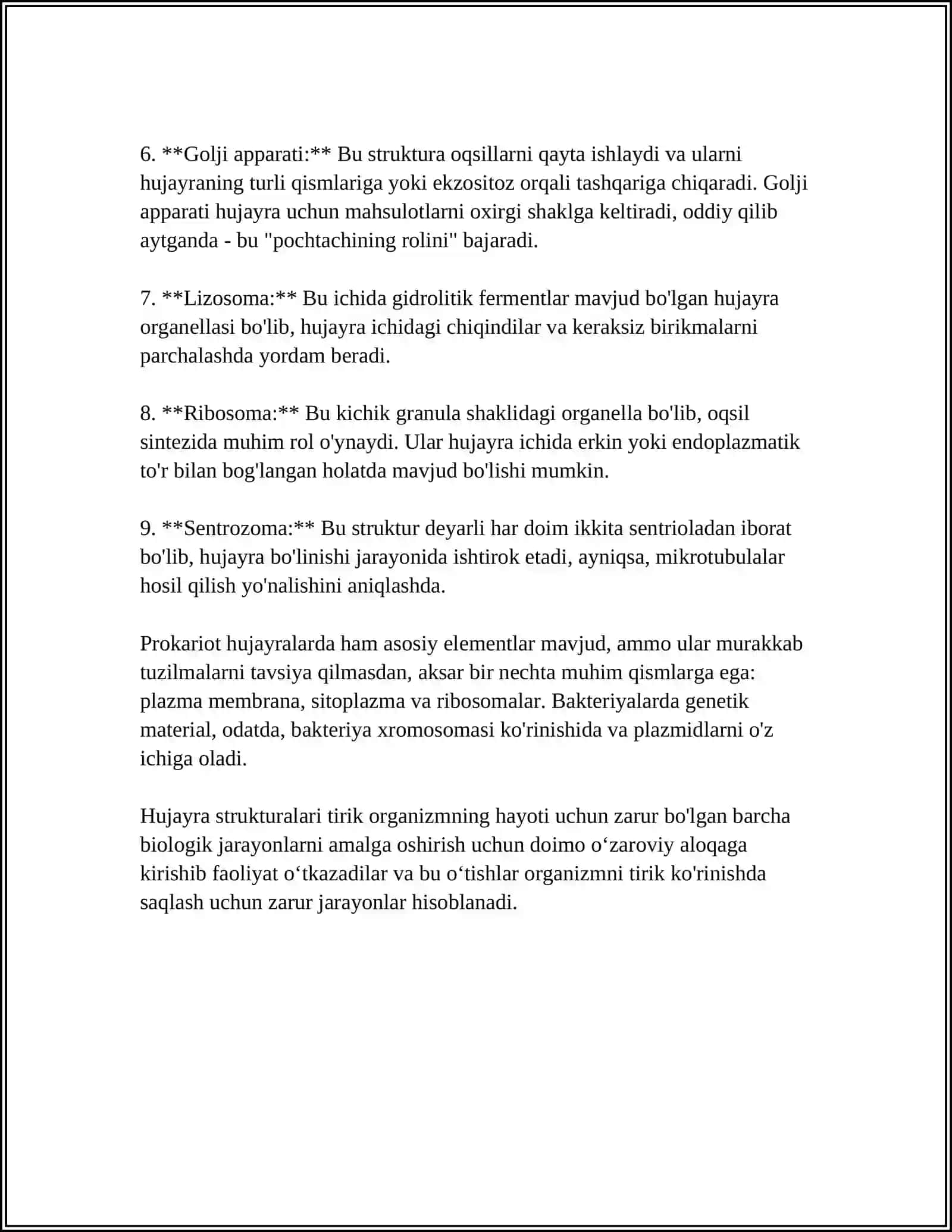 Hujayra strukturasining asosiy elementlari 4