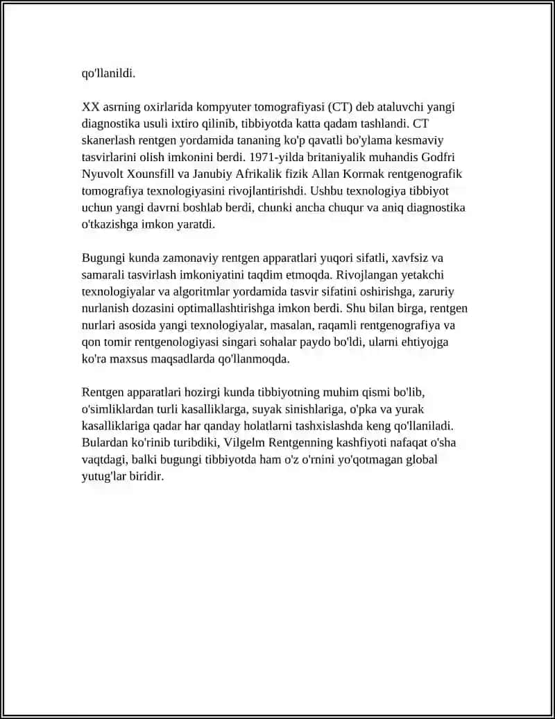 RENTGEN APPARATI HAQIDA MALUMOT 4