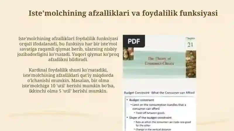 Iste'molchi tanlovi va byidjet cheklanganligi 4