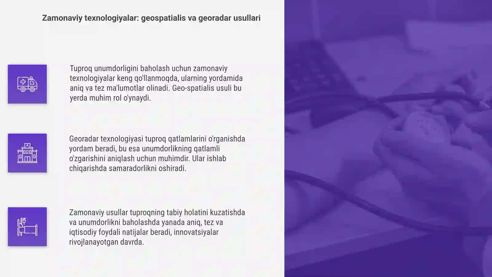Tuproq unumdorligini baholashning zamonaviy usullari 4