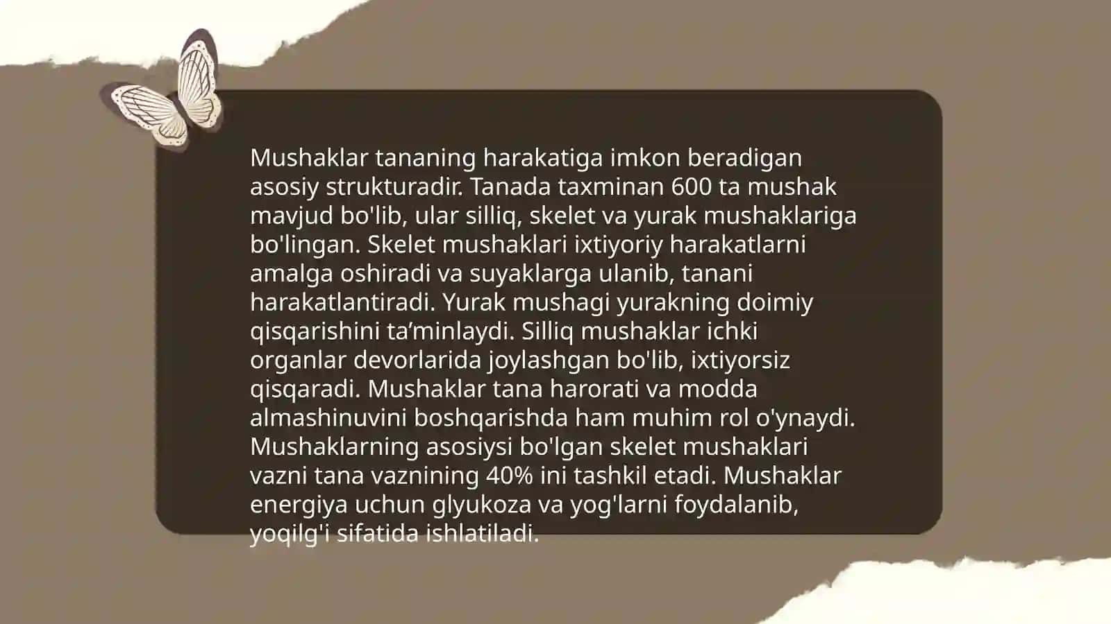 Mushaklarning ishi va biomexanikasi 4