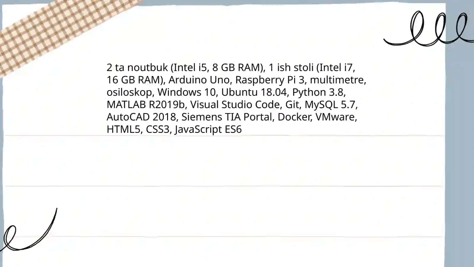 Amaliyotdan olgan bilimlarim 4