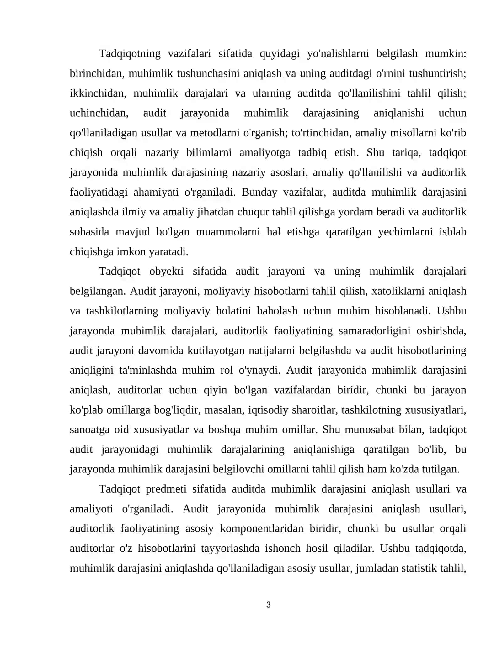 Auditda muhimlik darajasini aniqlash 4