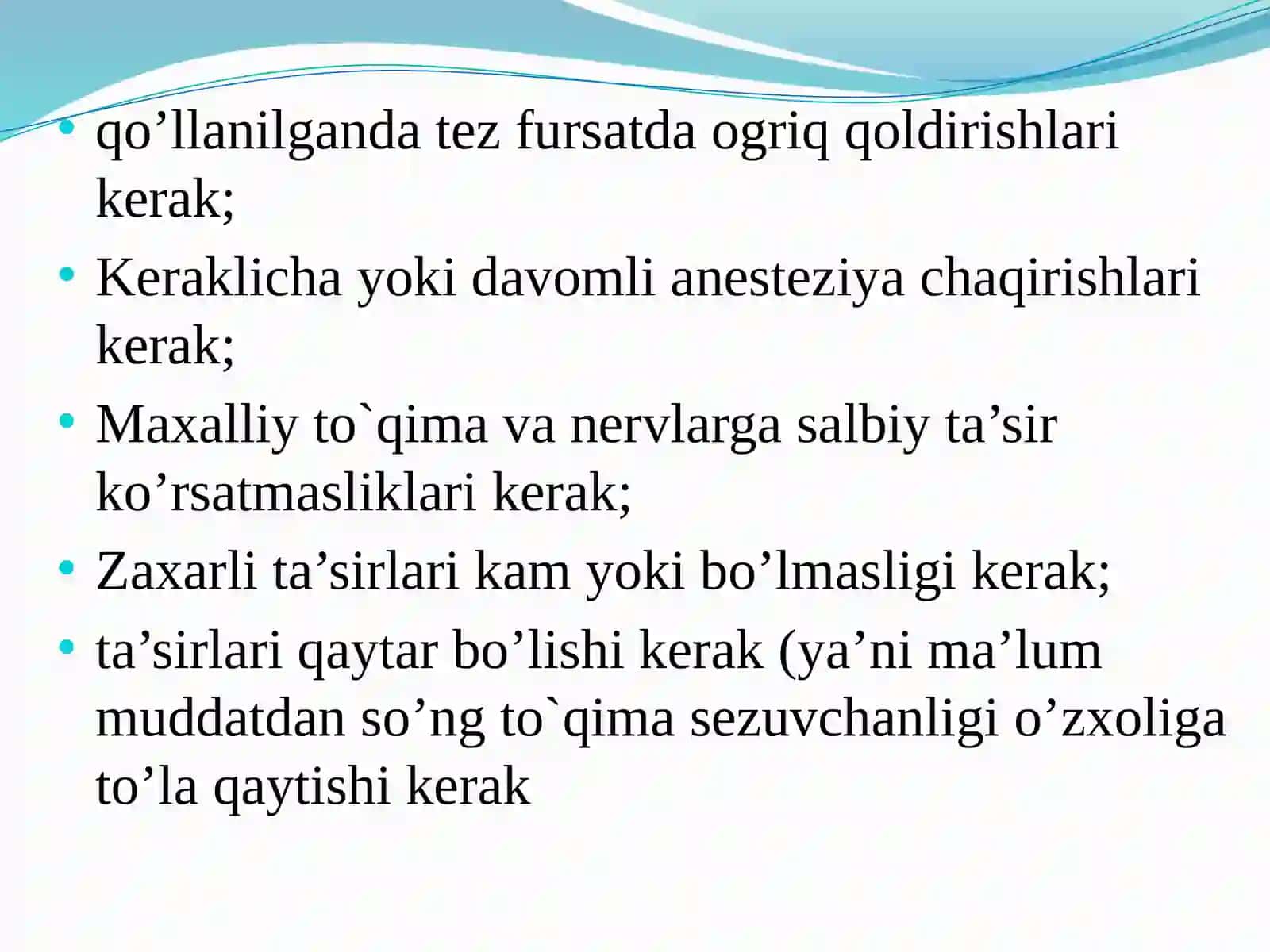 AFFERENT NERV TIZIMIGA TA’SIR ETUVCHI DORI VOSITALARI 4