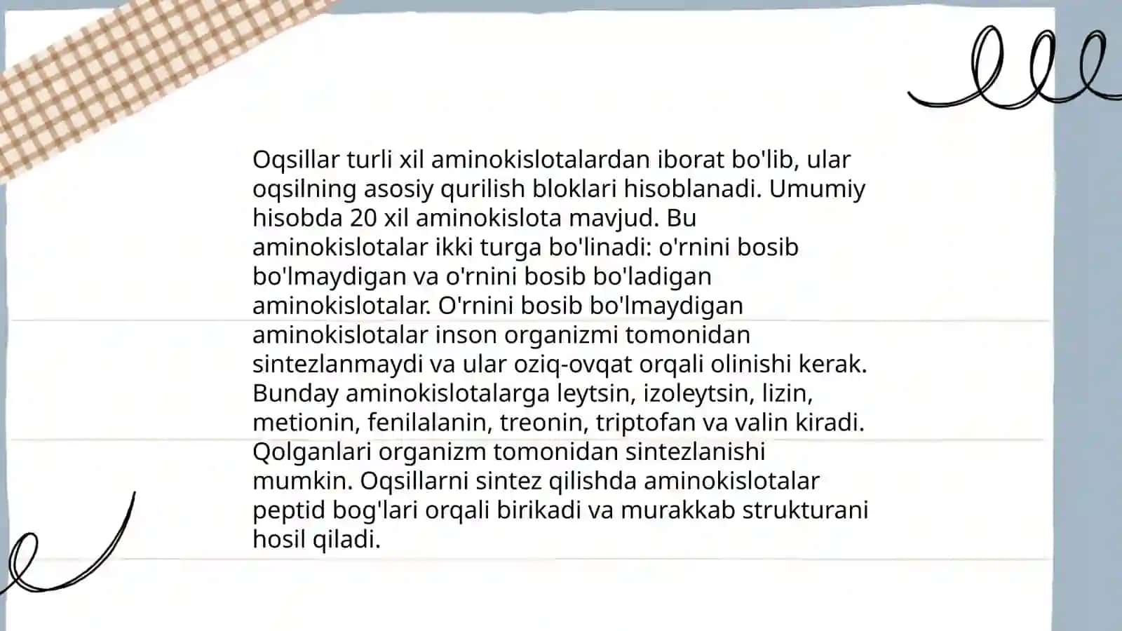 Aminokislota oqsil 4