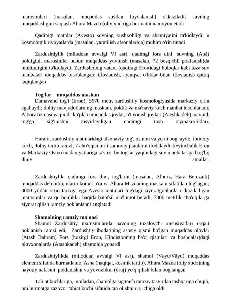 Zardushtiylikda tabiatning ulugʻlanishi 4