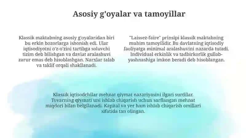 Klassik iqtisodiy maktab ta'limoti 4
