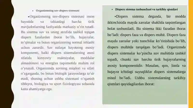 Organizmning suv-dispers sistemasi 4