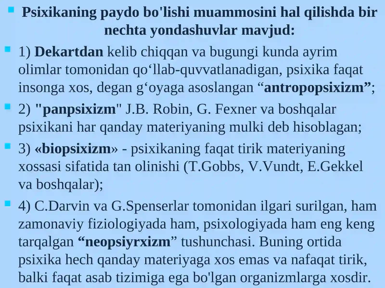Psixika va ongning taraqqiyoti 4