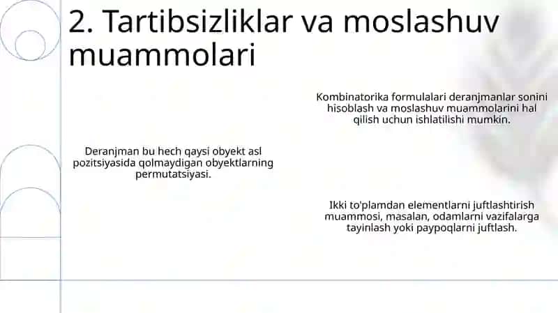 Kombinatorika mavzusidagi formulalar yordamida misollar 4