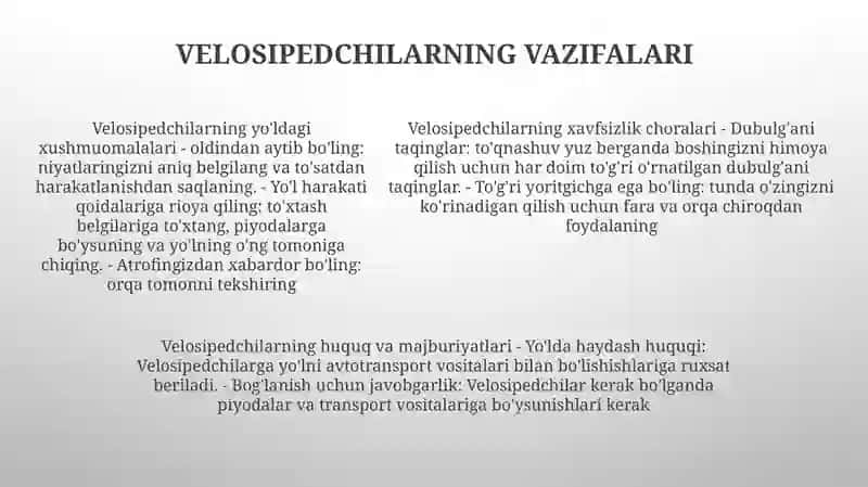 Yo‘L Harakati Ishtrokchilari Va Ularning Vazifalari 4
