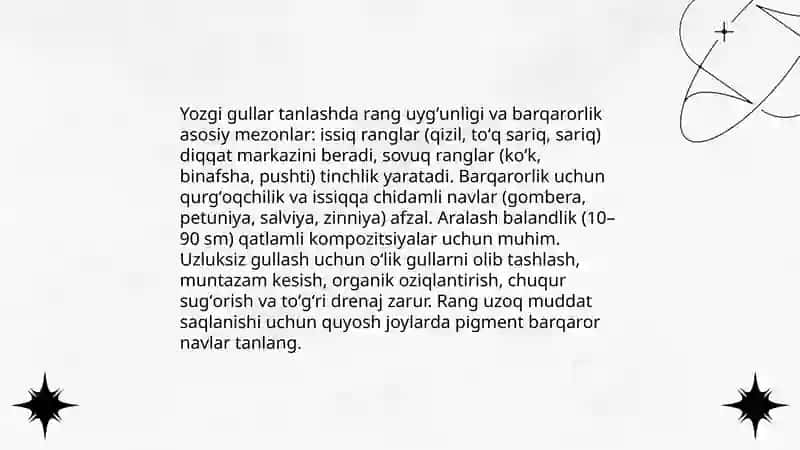 Gulzor tashkil etish metodlari 4