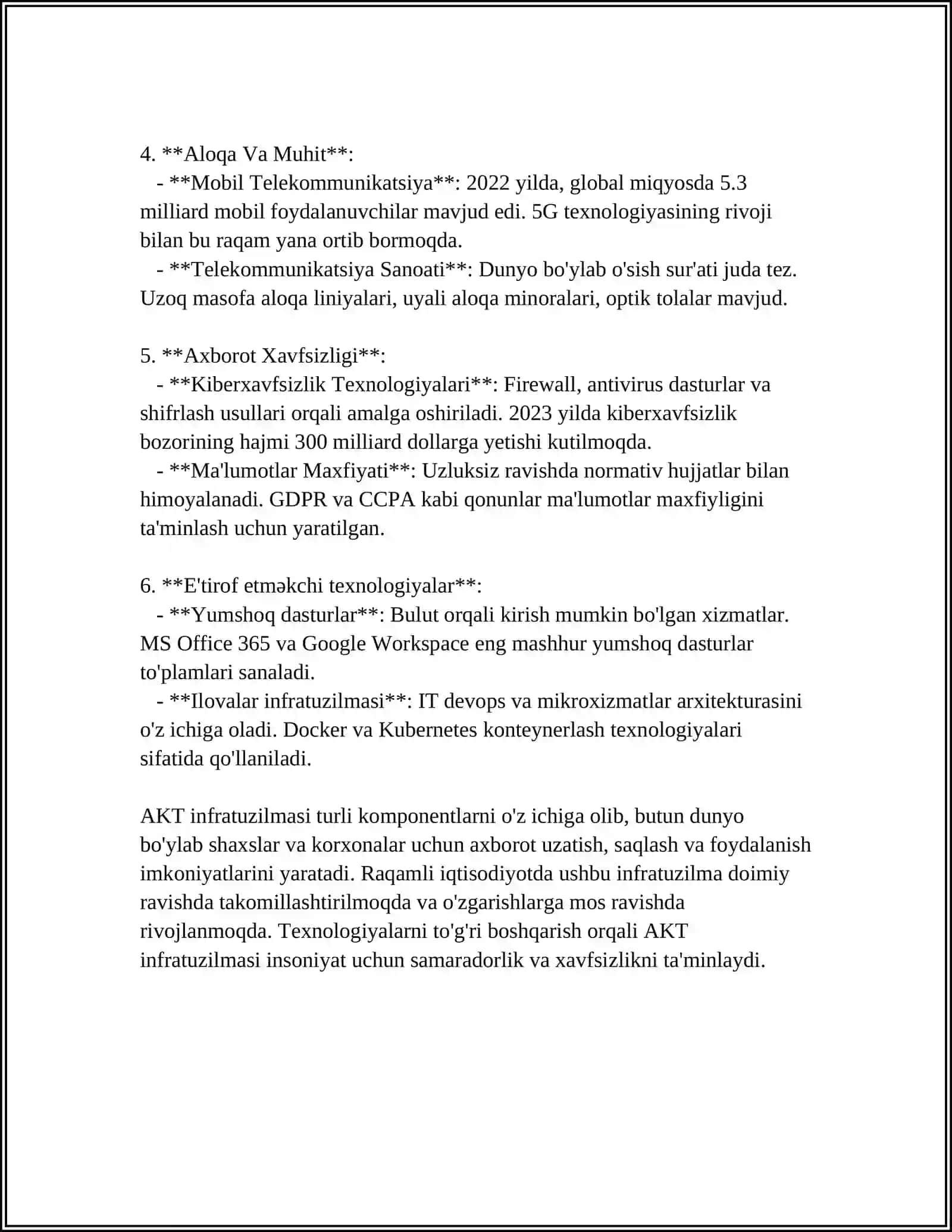 Zamonaviy IKT infratuzilmasi 4