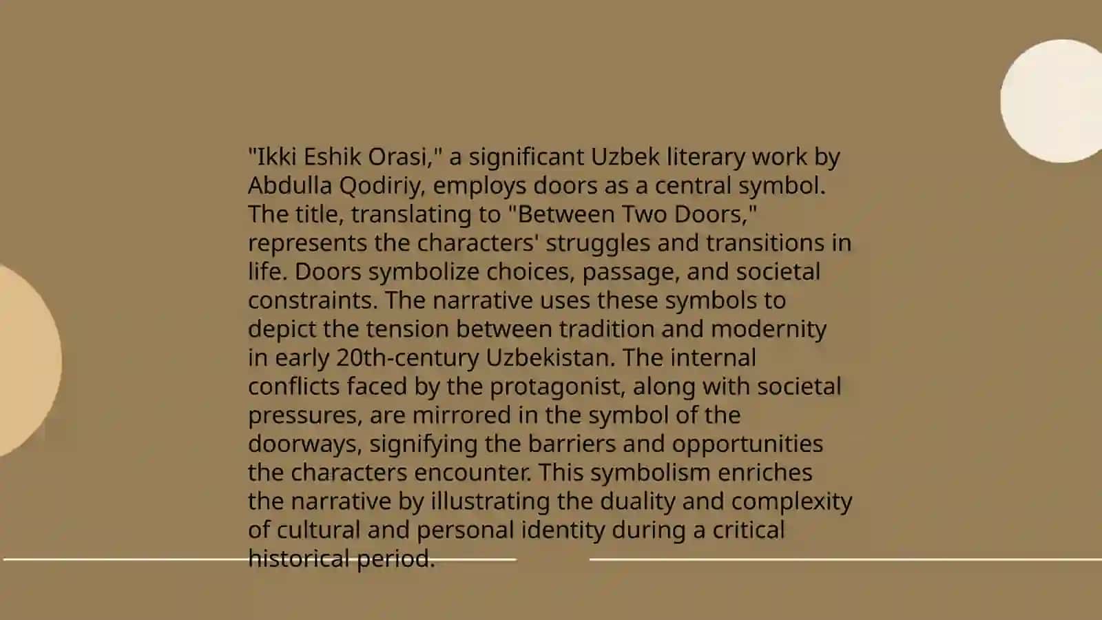 Otkir Khashimov's about work "Ikki eshik orasi" 4