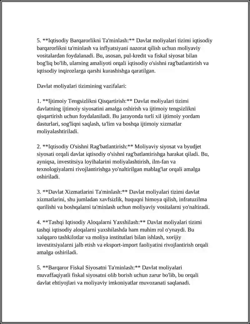DAVLAT MOLIYASI TIZIMI 4
