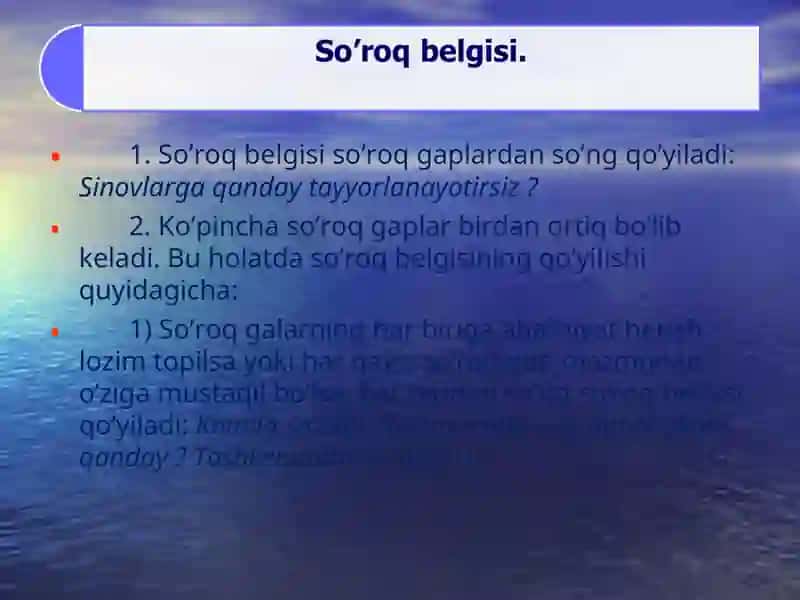 Tinish belgilarining ishlatilishi 4