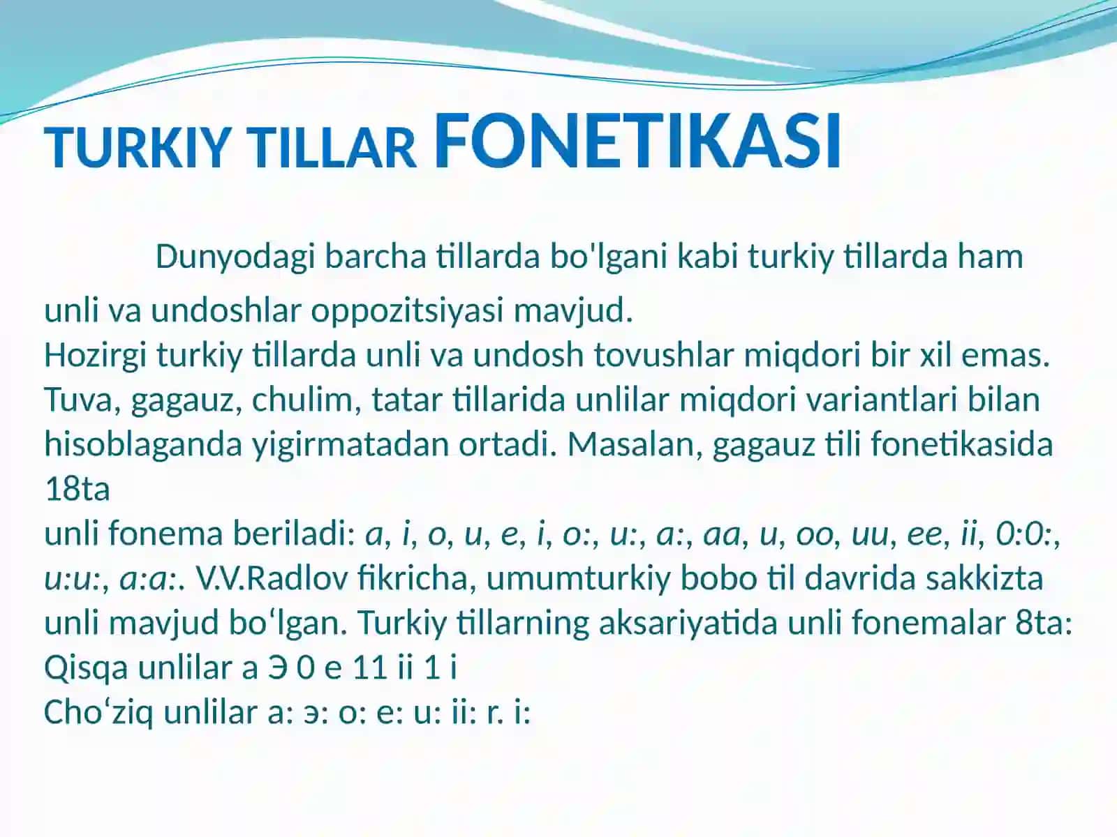 TURKIY TILLAR FONETIKASI 4