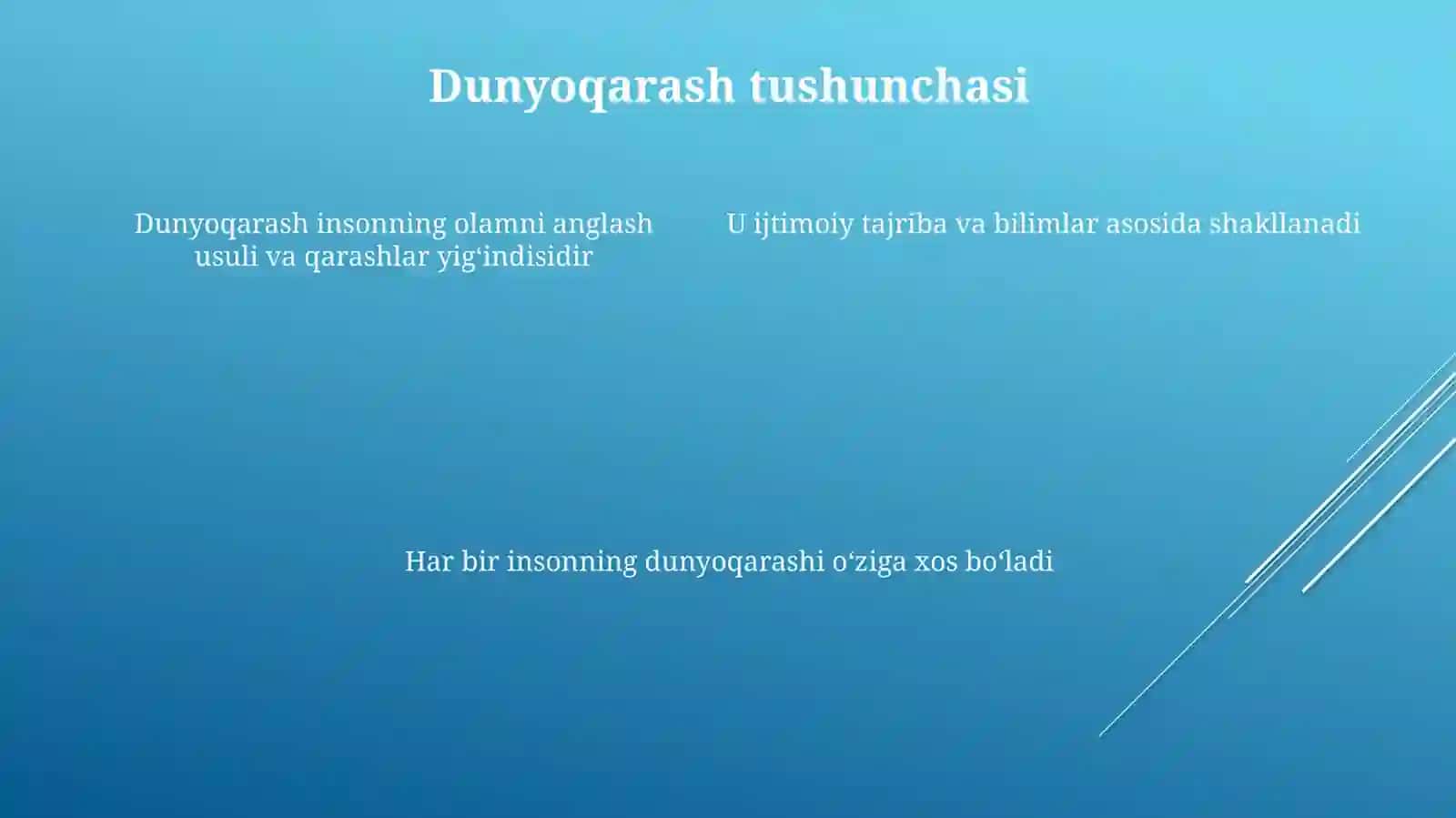 Dunyoqarash va dunyoqarash shakllari 4