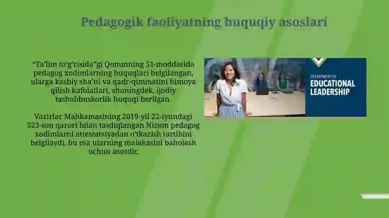 Pedagog xodimining huquqiy maqomi 4