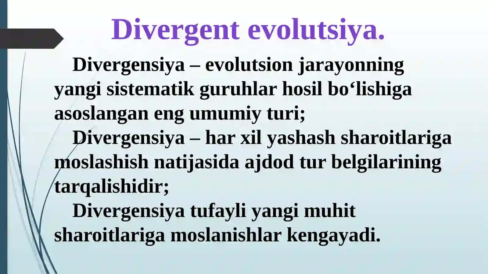 Evolutsion o‘zgarishlarning tiplari 4