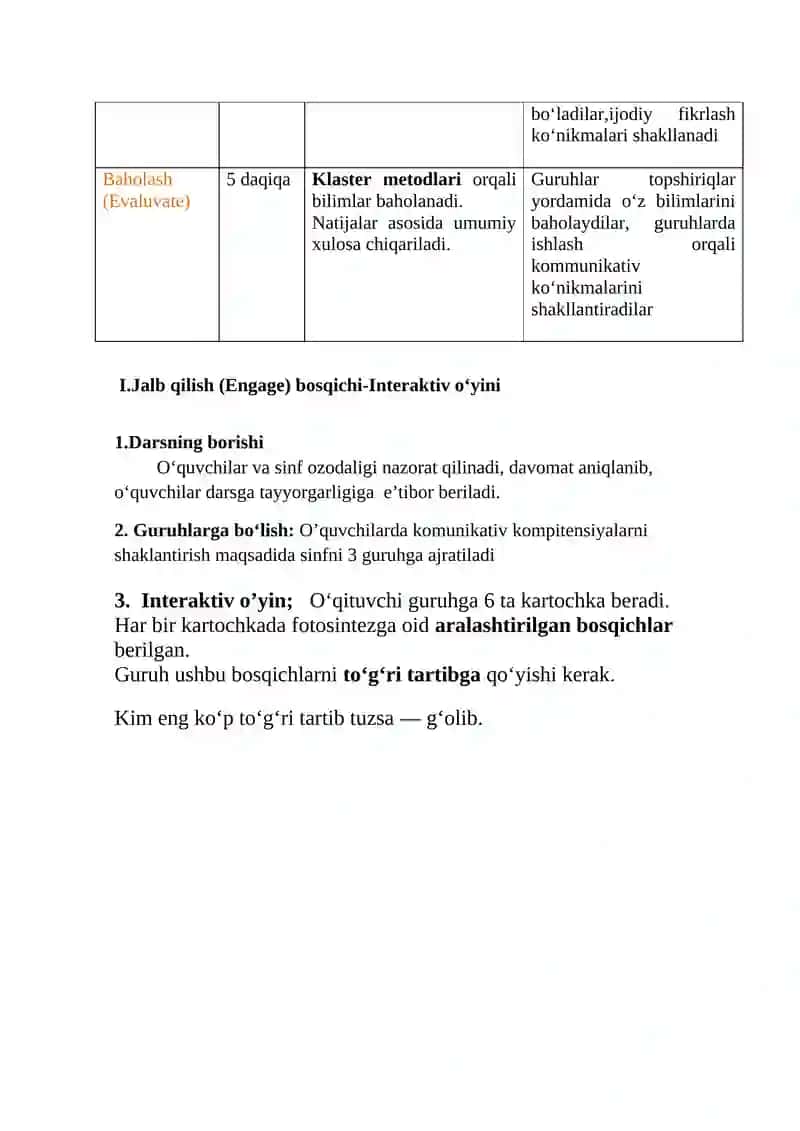 FOTOSINTEZ dars ishlanma 4