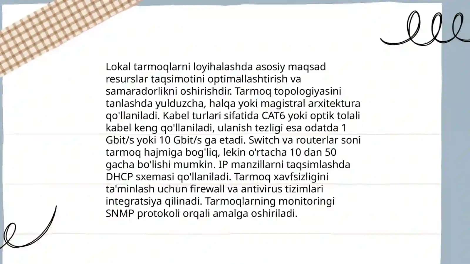 Lokal tarmoqlarni qurilish va protokollari 4