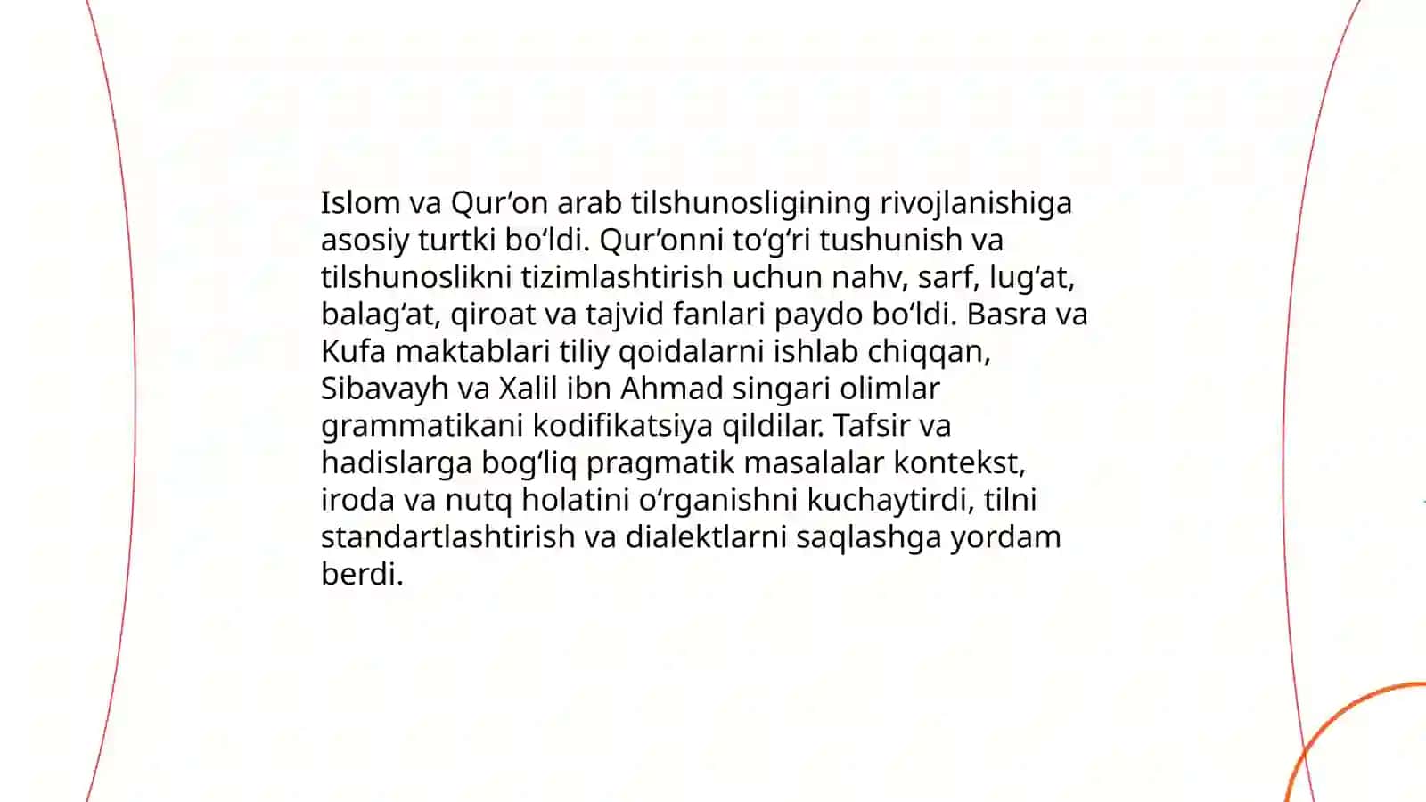 Arab tilshunosligining vujudga kelish sabablari 4