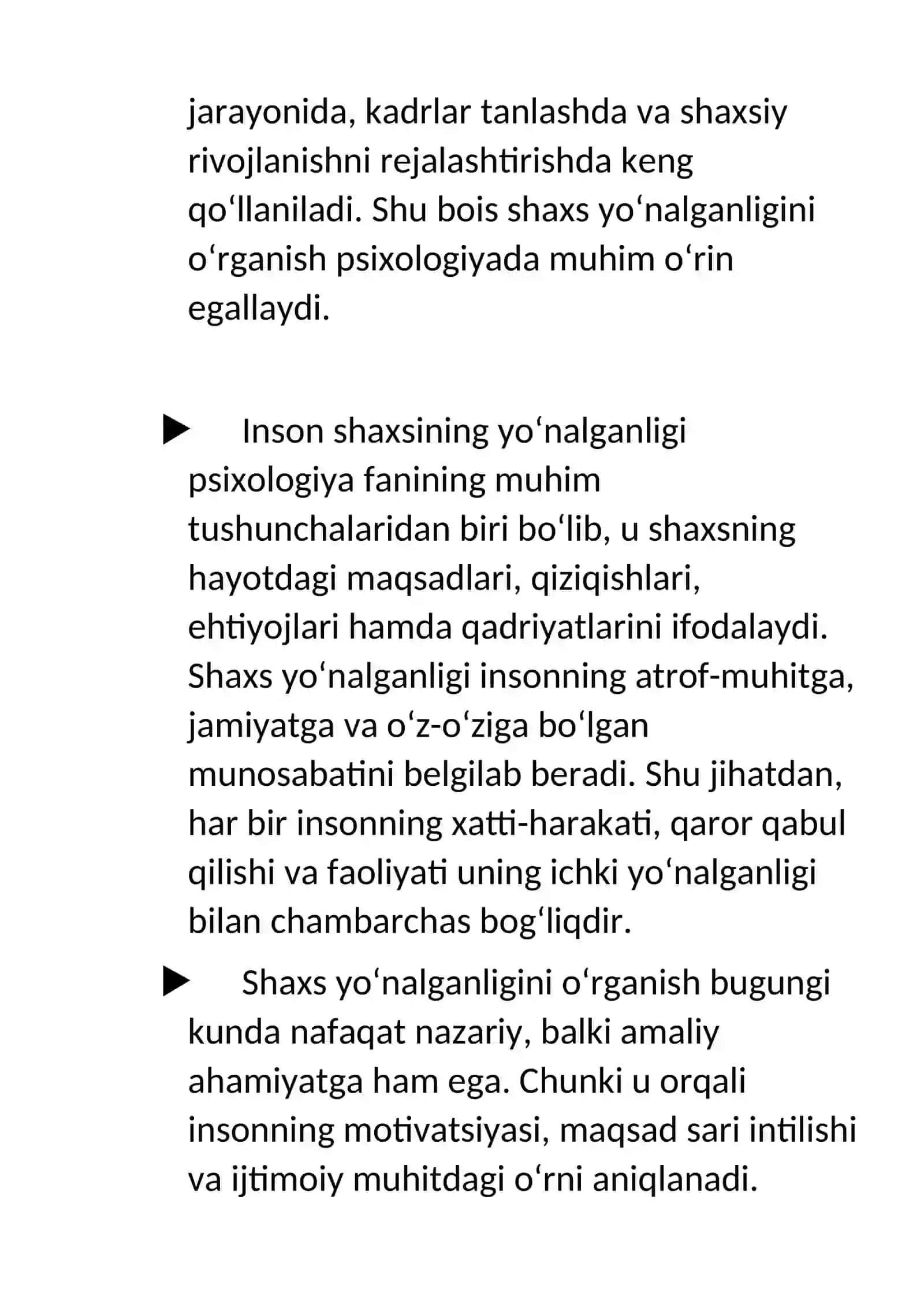 Shaxs yo’nalganligini o’rganish 4