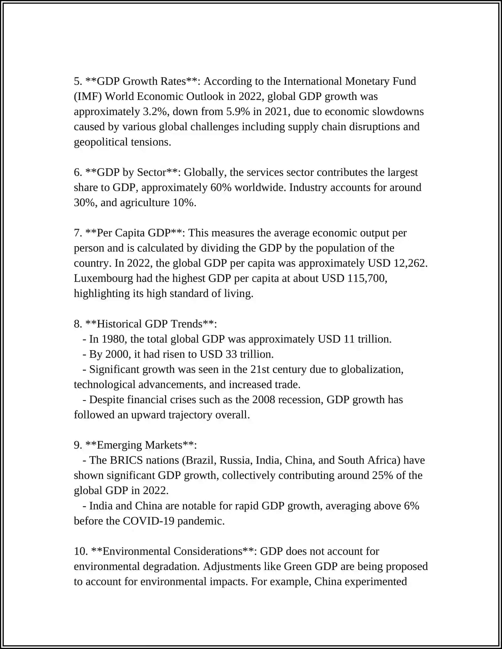 Gross Domestic Product (GDP) 4
