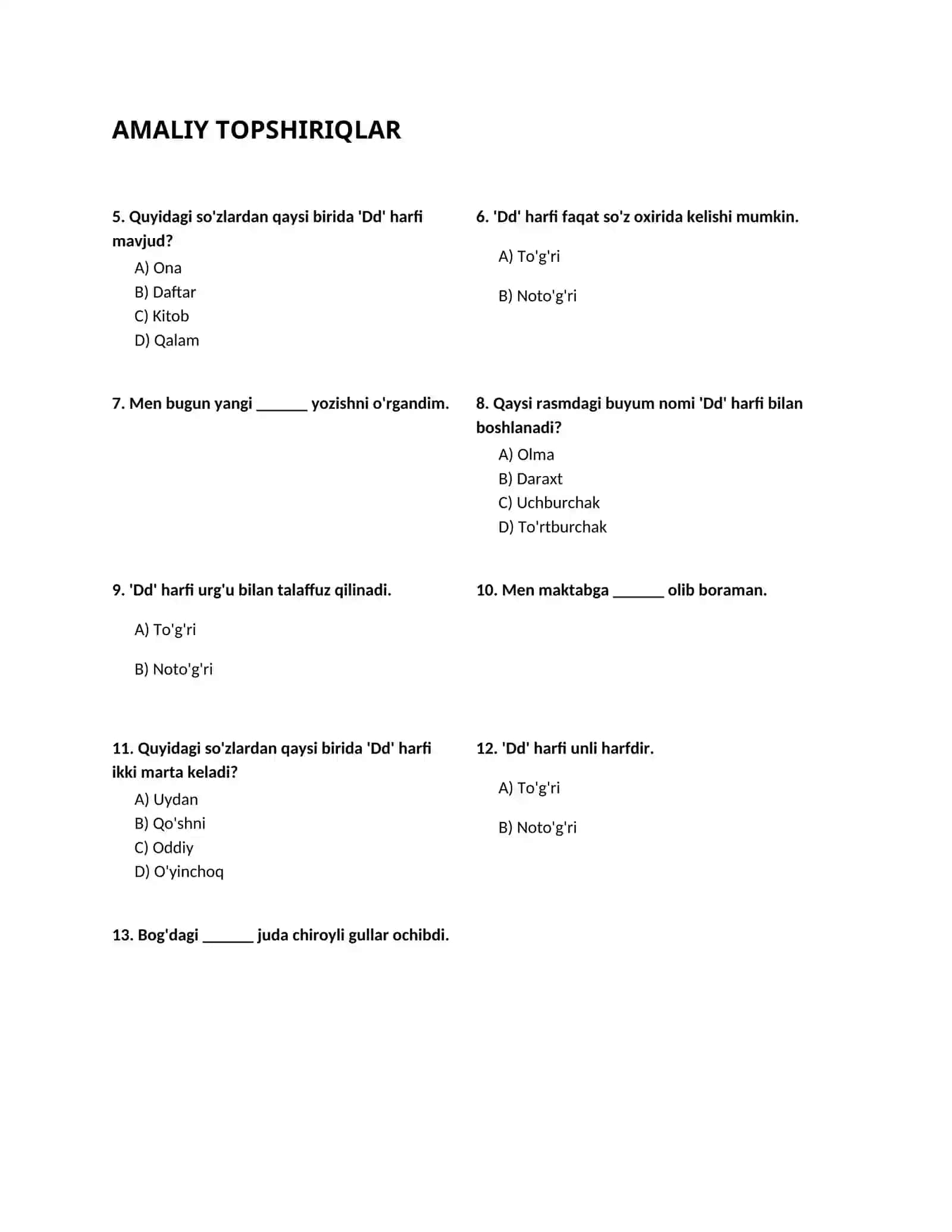 Lesson on Dd harfiga 4