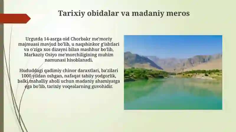 Urgutning turistik joylari va turistik salohiyati 4