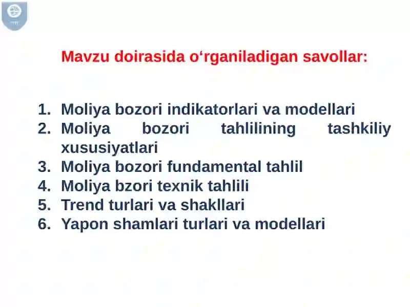 MOLIYA BOZORI TAHLILI 4